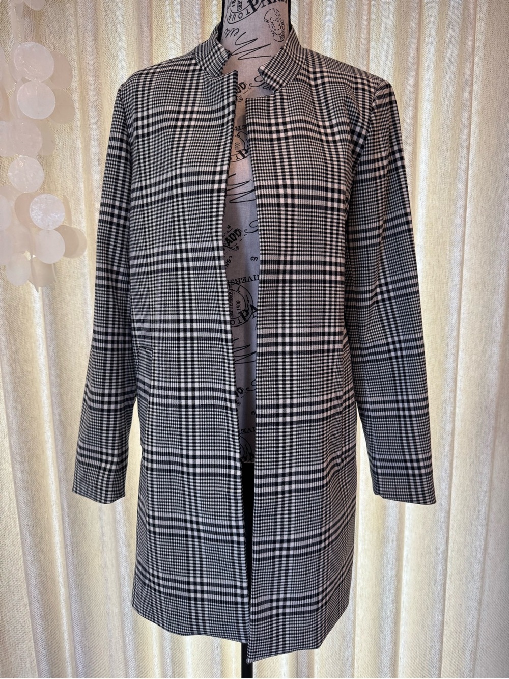 Carolina Belle Black and White Plaid Jacket